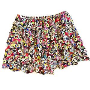 Isle by Melis Kozan Scalloped Multicolor Shorts Size Large EUC Artsy Funky